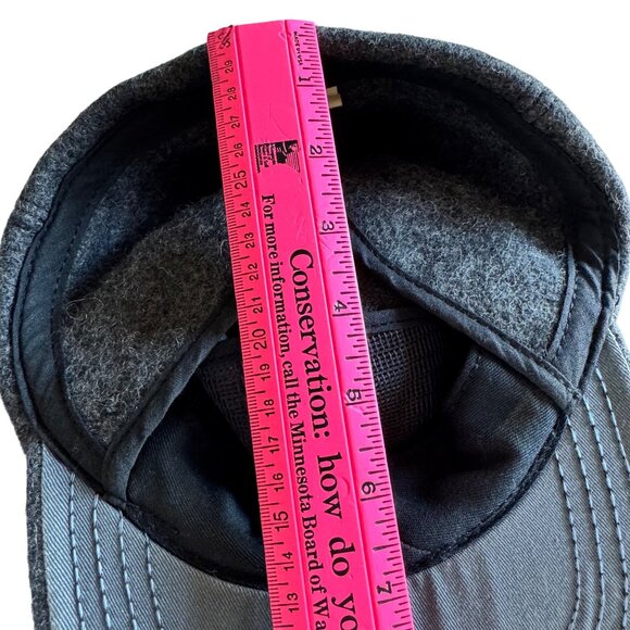 Gray Wool Blend Winter Cap Hat With Ear Flaps Medium USA Vintage Warm Winter - Picture 12 of 16